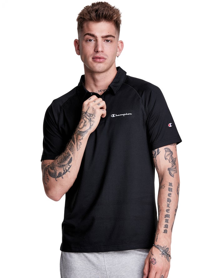 Champion Sport Polo T-Shirt Heren - Zwart - Belgie 9403SXZKF